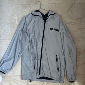 Bad Bunny Merch Gray Windbreaker Jacket